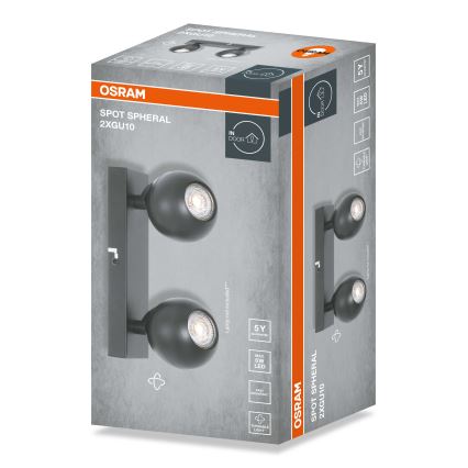 Osram - Luminaire spot SPOT SPHERAL 2xGU10/6W/230V noir