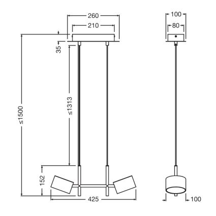 Osram - Lustre LED dimmable sur câble DECOR KYOTO 2xLED/10W/230V IRC 90 noir