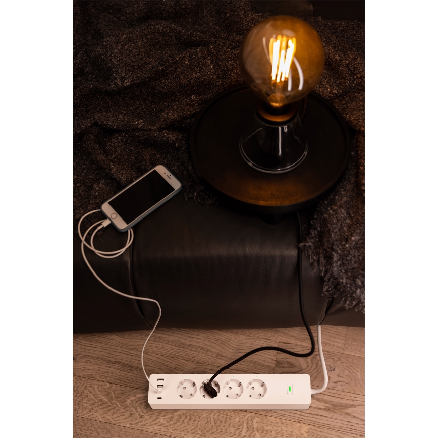 Osram - Multiprise intelligente SMART+ 4 prises (type F) avec 2 ports USB-A et 2 ports USB-C, Wi‑Fi