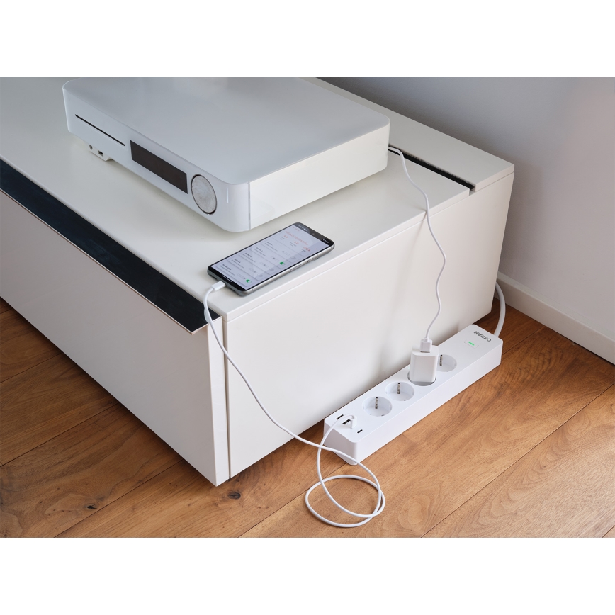 Osram - Multiprise intelligente SMART+ 4 prises (type F) avec 2 ports USB-A et 2 ports USB-C, Wi‑Fi