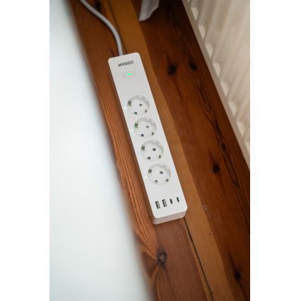 Osram - Multiprise intelligente SMART+ 4 prises (type F) avec 2 ports USB-A et 2 ports USB-C, Wi‑Fi