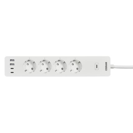 Osram - Multiprise intelligente SMART+ 4 prises (type F) avec 2 ports USB-A et 2 ports USB-C, Wi‑Fi