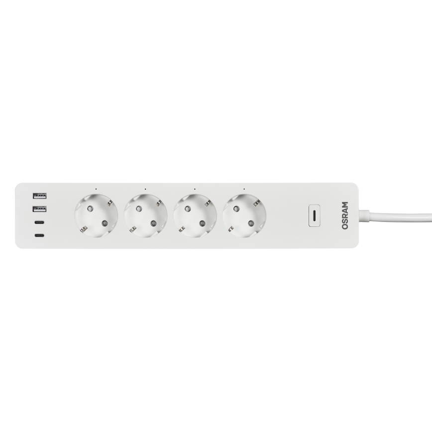 Osram - Multiprise intelligente SMART+ 4 prises (type F) avec 2 ports USB-A et 2 ports USB-C, Wi‑Fi