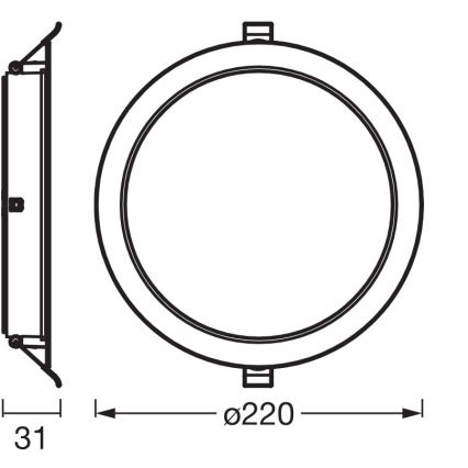 Osram - Lot de 6 luminaires encastrés LED ESSENTIAL LED/18W/230V 4000K Ø 22 cm blancs