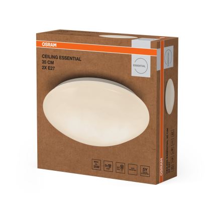 Osram - Plafonnier CEILING ESSENTIAL 2xE27/25W/230V Ø 35 cm blanc