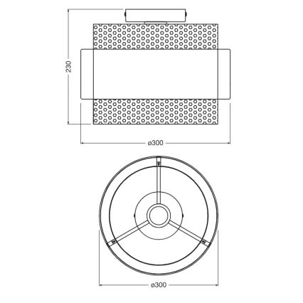 Osram - Plafonnier DECOR HORNET 1xE27/10W/230V Ø 30 cm noir/doré