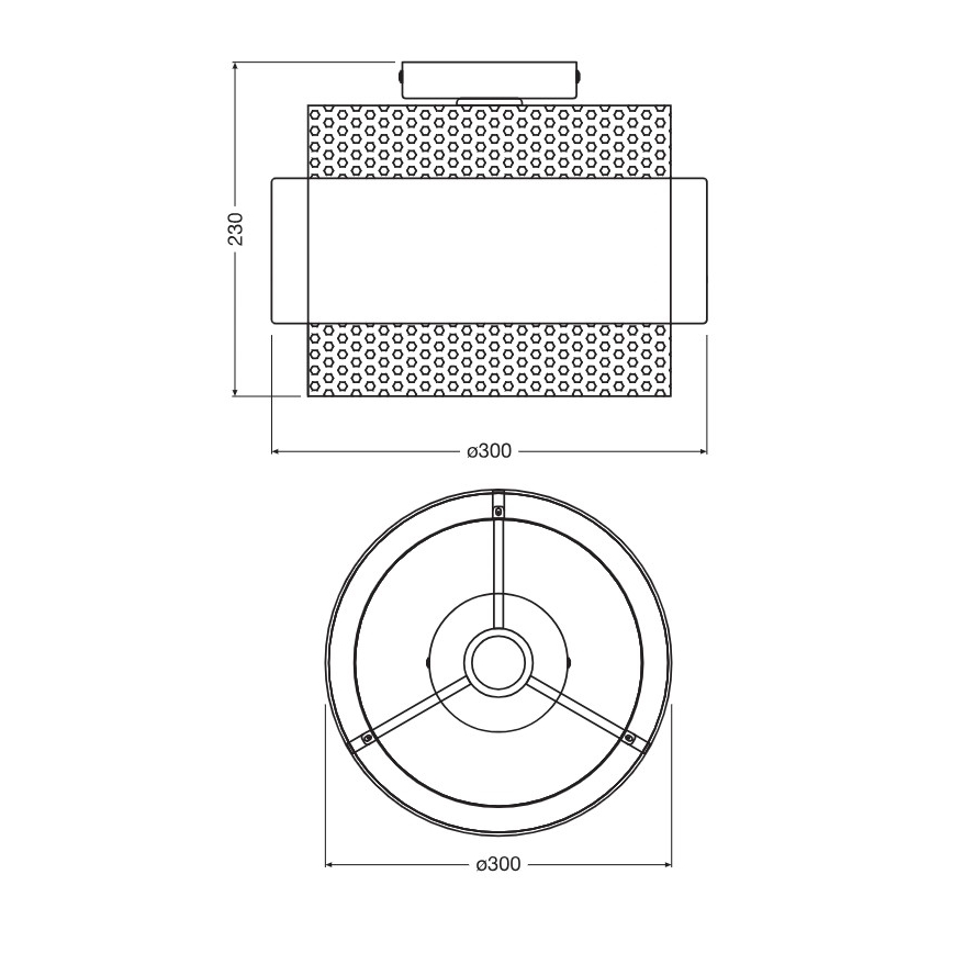 Osram - Plafonnier DECOR HORNET 1xE27/10W/230V Ø 30 cm noir/doré