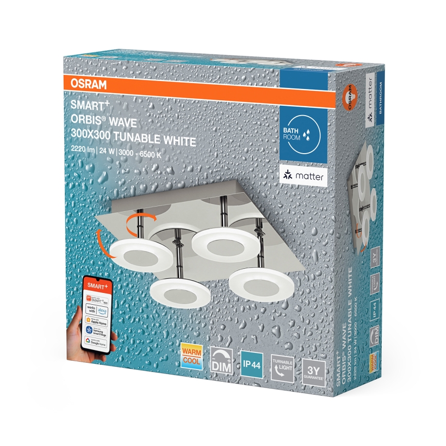 Osram - Plafonnier LED dimmable pour salle de bains SMART+ WAVE LED/24W/230V 3000-6500K IP44 Wi-Fi