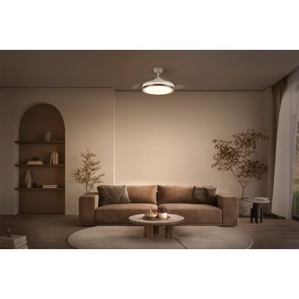 Osram - Plafonnier LED avec ventilateur CEILING FAN, 66 W, 230 V, 3000/4000/6500 K, blanc + télécommande