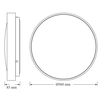 Osram - Plafonnier LED CEILING LUXO, 60 W / 230 V, Ø 56 cm, doré
