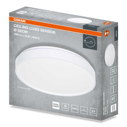 Osram - Plafonnier LED CEILING LUXO avec capteur crépusculaire LED/18W/230V Ø 32 cm blanc