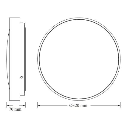 Osram - Plafonnier LED CEILING LUXO 18 W, 230 V, Ø 32 cm, doré, avec capteur crépusculaire