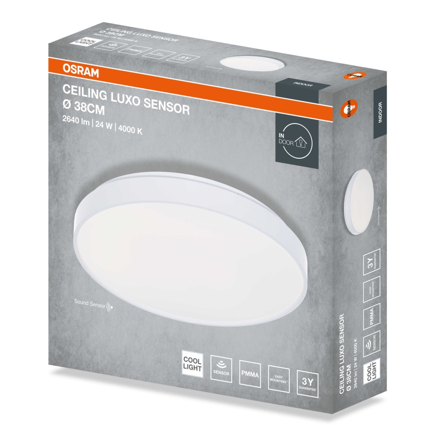Osram - Plafonnier LED avec capteur crépusculaire CEILING LUXO LED/24W/230V Ø 38 cm blanc