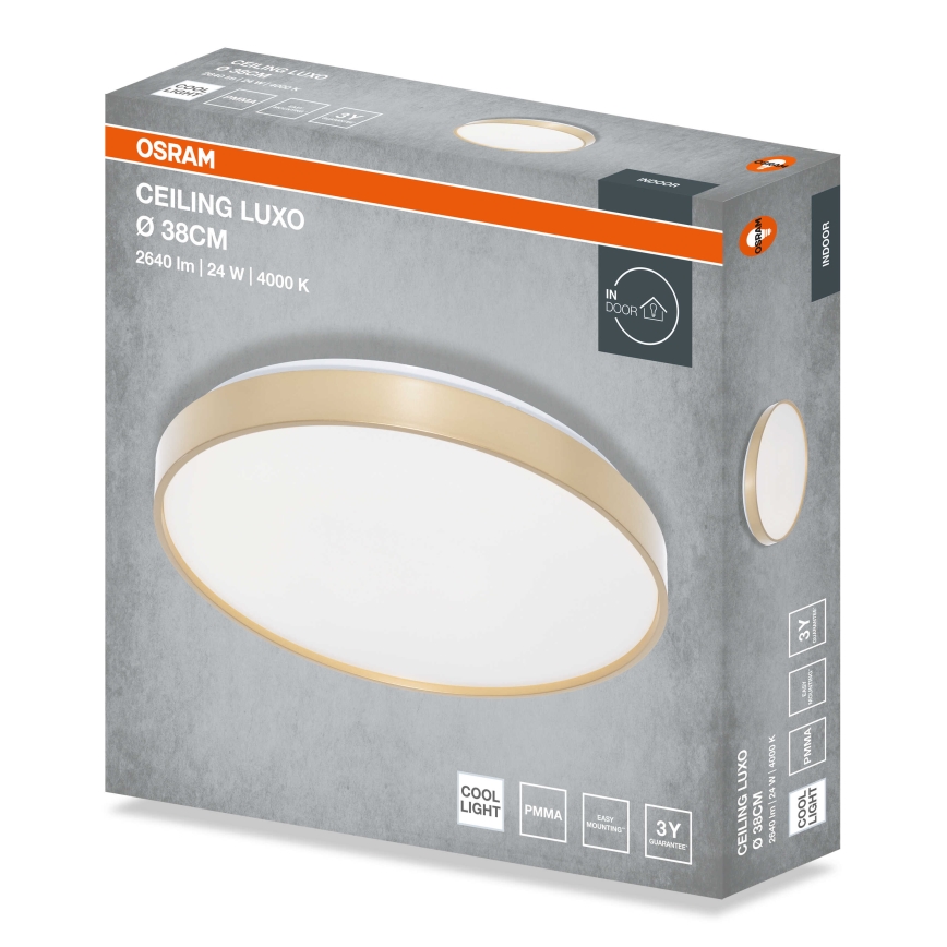 Osram - Plafonnier LED CEILING LUXO LED/24W/230V Ø 38 cm doré