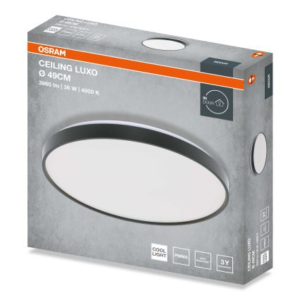 Osram - Plafonnier LED CEILING LUXO LED/36W/230V Ø 49 cm noir