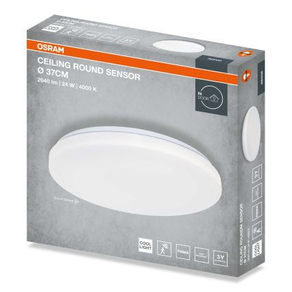 Osram - Plafonnier LED avec capteur crépusculaire CEILING ROUND LED/24W/230V 4000K Ø 37 cm blanc