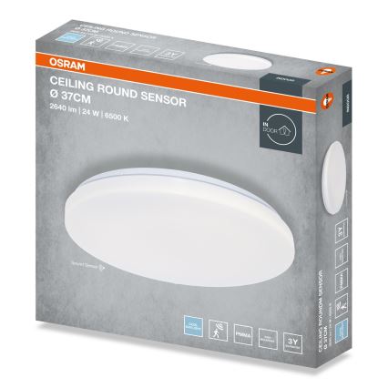 Osram - Plafonnier LED pour salle de bains avec capteur de crépuscule CEILING ROUND LED/24W/230V 6500K Ø 37 cm blanc