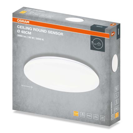 Osram - Plafonnier LED avec capteur crépusculaire CEILING ROUND LED/36W/230V 3000K Ø 48 cm blanc