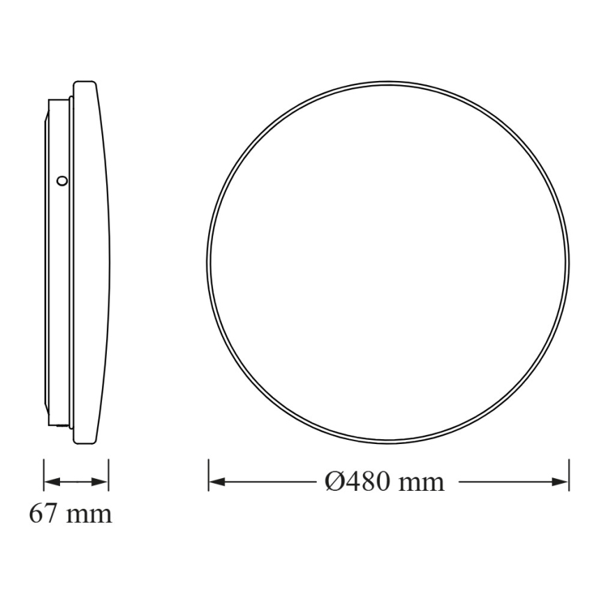 Osram - Plafonnier LED rond avec détecteur crépusculaire, 36 W, 230 V, 4000 K, Ø 48 cm, blanc