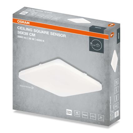 Osram - Plafonnier LED avec capteur crépusculaire CEILING SQUARE LED/36W/230V 4000K 38x38 cm blanc