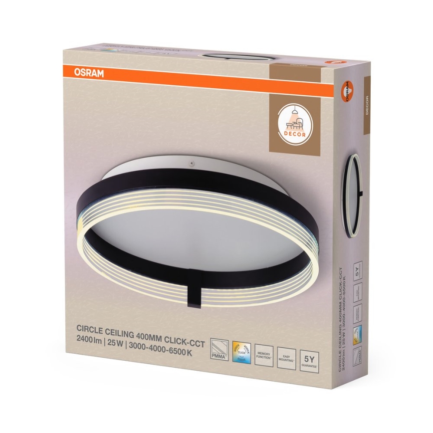 Osram - Plafonnier LED DECOR CIRCLE LED/25W/230V 3000/4000/6500K Ø 40 cm noir/blanc