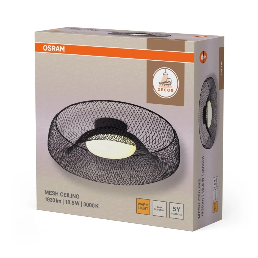 Osram - Plafonnier LED DECOR MESH LED/18,5W/230V Ø 30 cm noir
