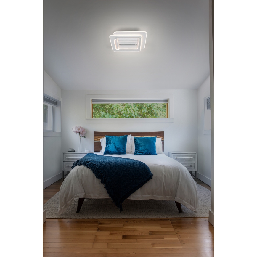 Osram - Plafonnier LED dimmable avec ventilateur de plafond, 55W/230V, 3000-6500K, blanc + télécommande