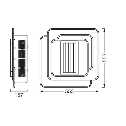 Osram - Plafonnier LED dimmable avec ventilateur de plafond, 55W/230V, 3000-6500K, blanc + télécommande