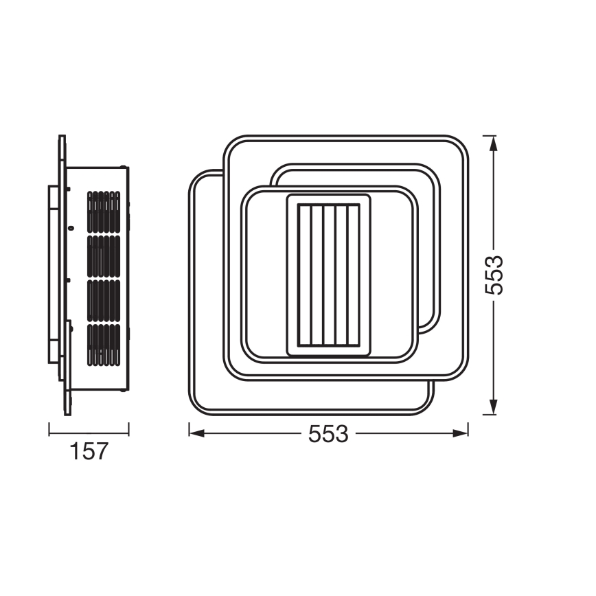 Osram - Plafonnier LED dimmable avec ventilateur de plafond, 55W/230V, 3000-6500K, blanc + télécommande