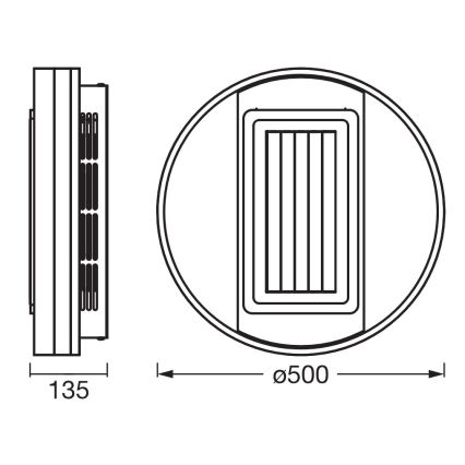 Osram - Plafonnier LED dimmable avec ventilateur (LED/55W/230V 3000-6500K), blanc + télécommande