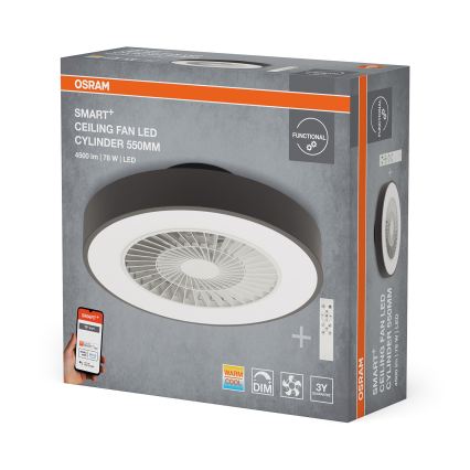 Osram - Plafonnier LED dimmable avec ventilateur SMART+ LED/78W/230V 3000-6500K Wi-Fi + télécommande