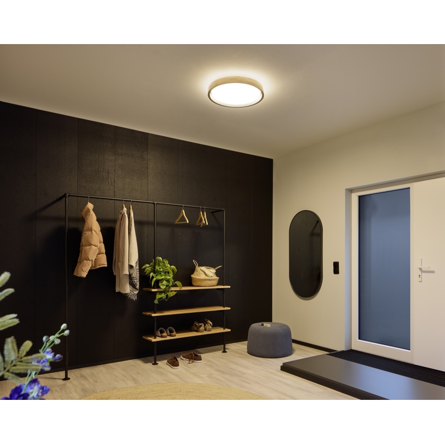 Osram - Plafonnier LED dimmable MARIANO LED/16W/230V Ø 31 cm chêne/noir