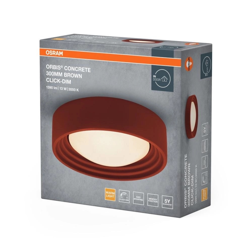 Osram - Plafonnier LED dimmable ORBIS CONCRETE LED/13W/230V Ø 30 cm marron/béton