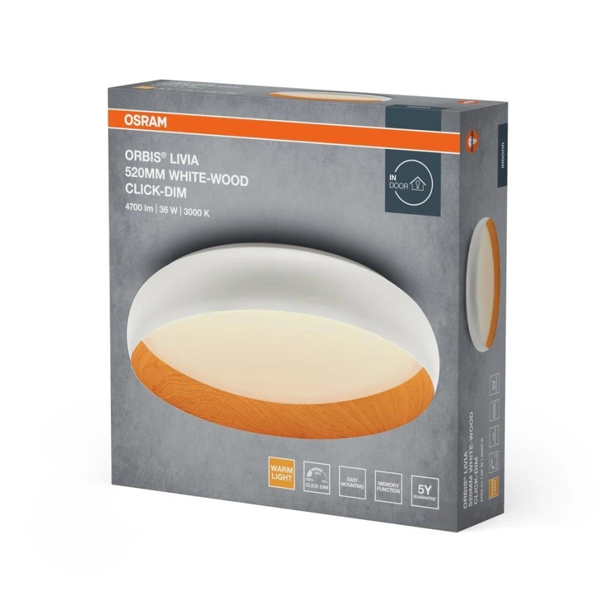 Osram - Plafonnier LED dimmable ORBIS LIVIA LED/36W/230V Ø 52 cm blanc/marron
