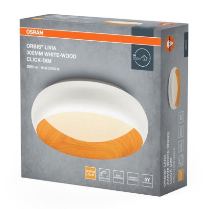 Osram - Plafonnier LED dimmable ORBIS LIVIA LED/16W/230V Ø 30 cm blanc/marron