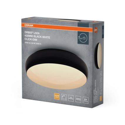 Osram - Plafonnier LED dimmable ORBIS LIVIA LED/24W/230V Ø 43 cm noir/blanc