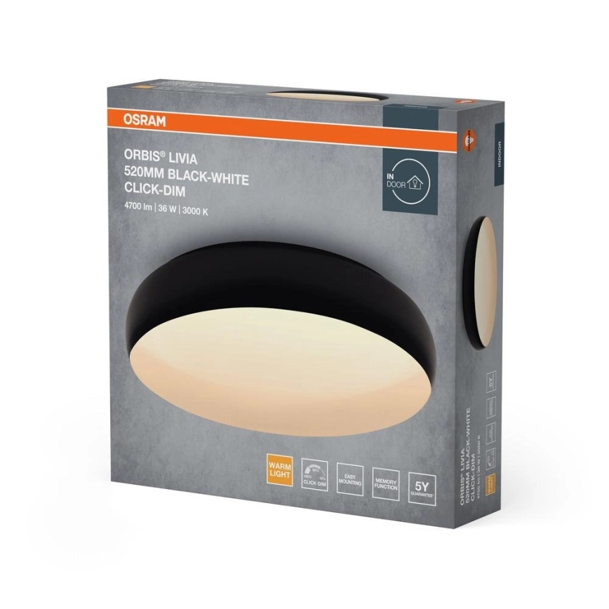 Osram - Plafonnier LED dimmable ORBIS LIVIA LED/36W/230V Ø 52 cm noir/blanc