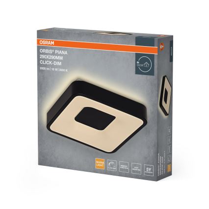 Osram - Plafonnier LED dimmable ORBIS PIANA LED/16W/230V 29x29 cm noir