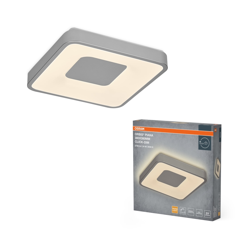 Osram - Plafonnier LED dimmable ORBIS PIANA LED/24W/230V 38x38 cm argenté