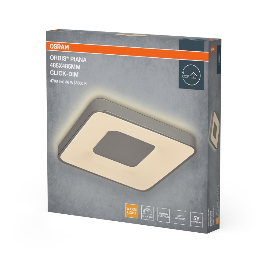 Osram - Plafonnier LED dimmable ORBIS PIANA LED/36W/230V 48,5x48,5 cm argenté