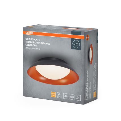 Osram - Plafonnier LED dimmable ORBIS PLATE LED/35W/230V Ø 43 cm orange/noir