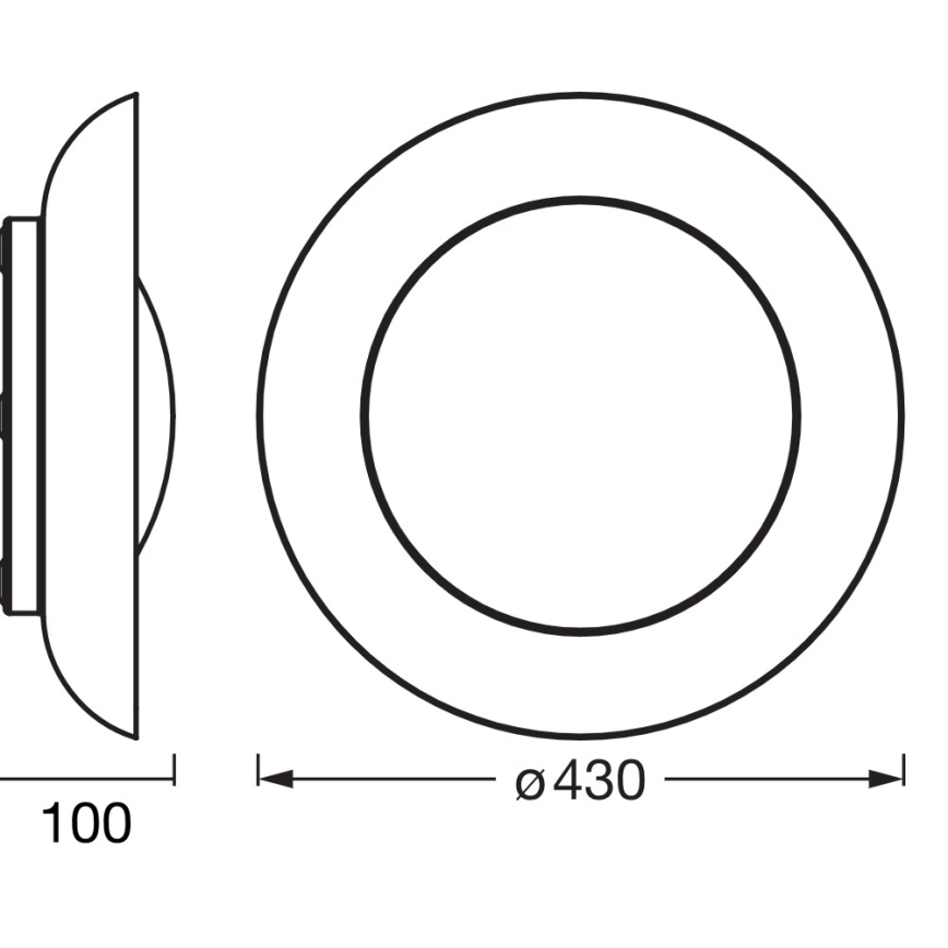 Osram - Plafonnier LED dimmable ORBIS PLATE LED/35W/230V, diam. 43 cm, vert/noir