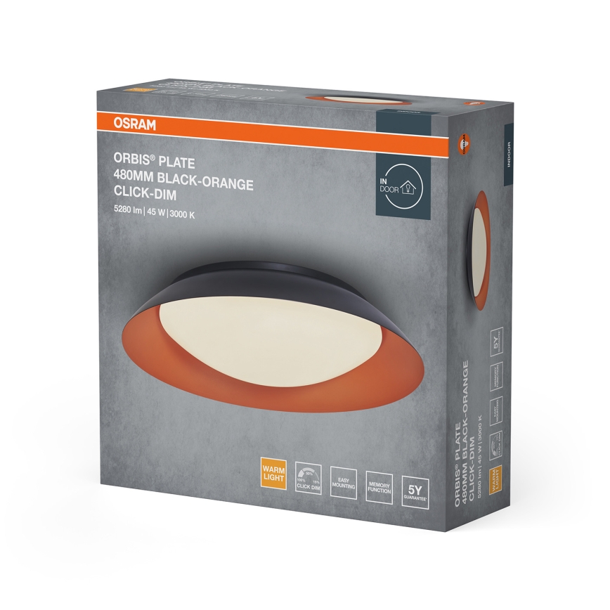 Osram - Plafonnier LED dimmable ORBIS PLATE LED/45W/230V Ø 48 cm orange/noir