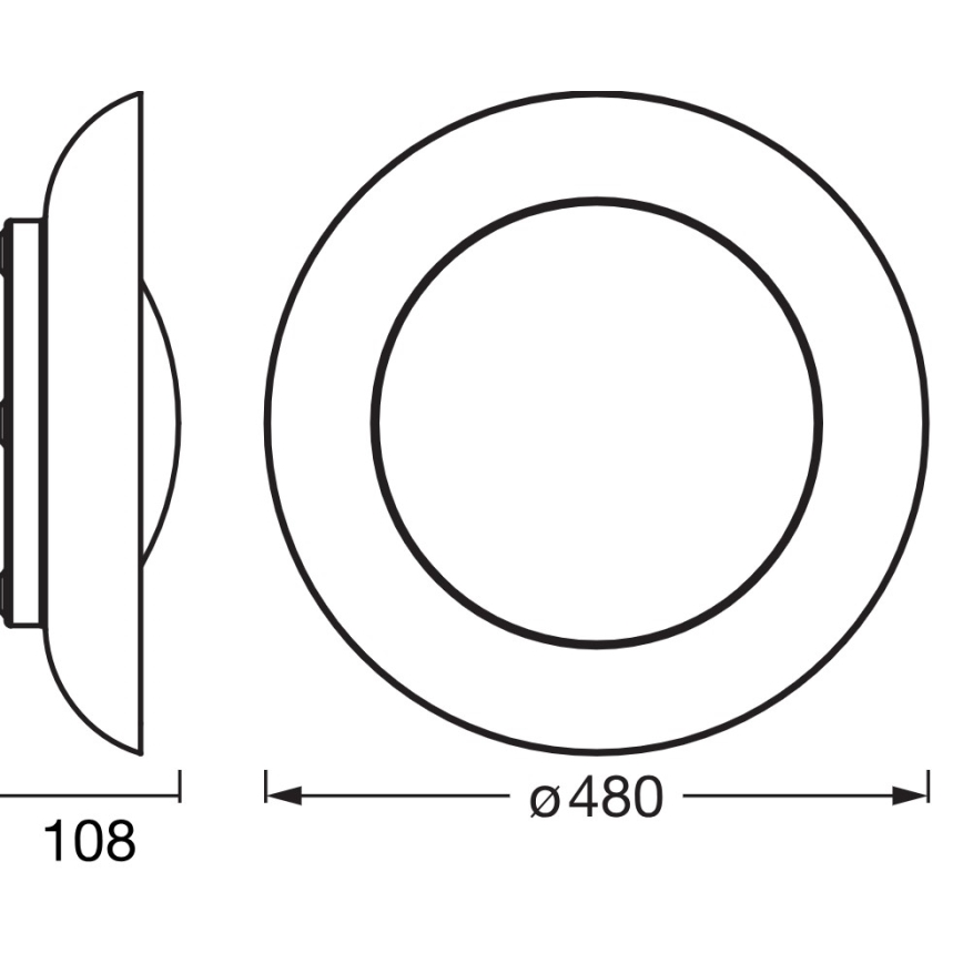 Osram - Plafonnier LED dimmable ORBIS PLATE LED/45W/230V Ø 48 cm vert/noir