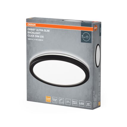 Osram - Plafonnier LED dimmable ORBIS ULTRA SLIM LED/15W/230V 3000K Ø 23,5 cm noir