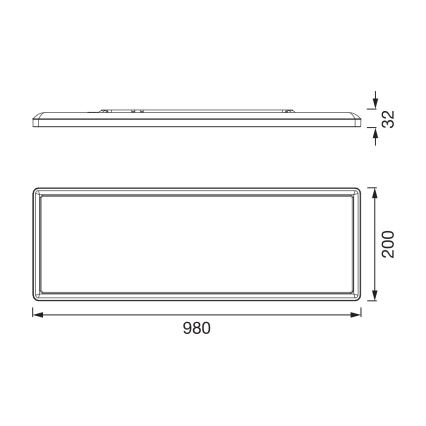 Osram - Plafonnier LED dimmable pour salle de bains PLANON EASYFIX LED/30W/230V 2600-6000K 20x98 cm IP54 noir + télécommande