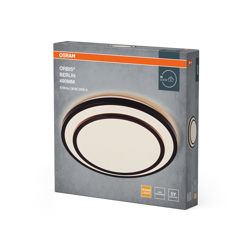 Osram - Plafonnier LED ORBIS BERLIN, 36 W/230 V, Ø 49,2 cm, noir
