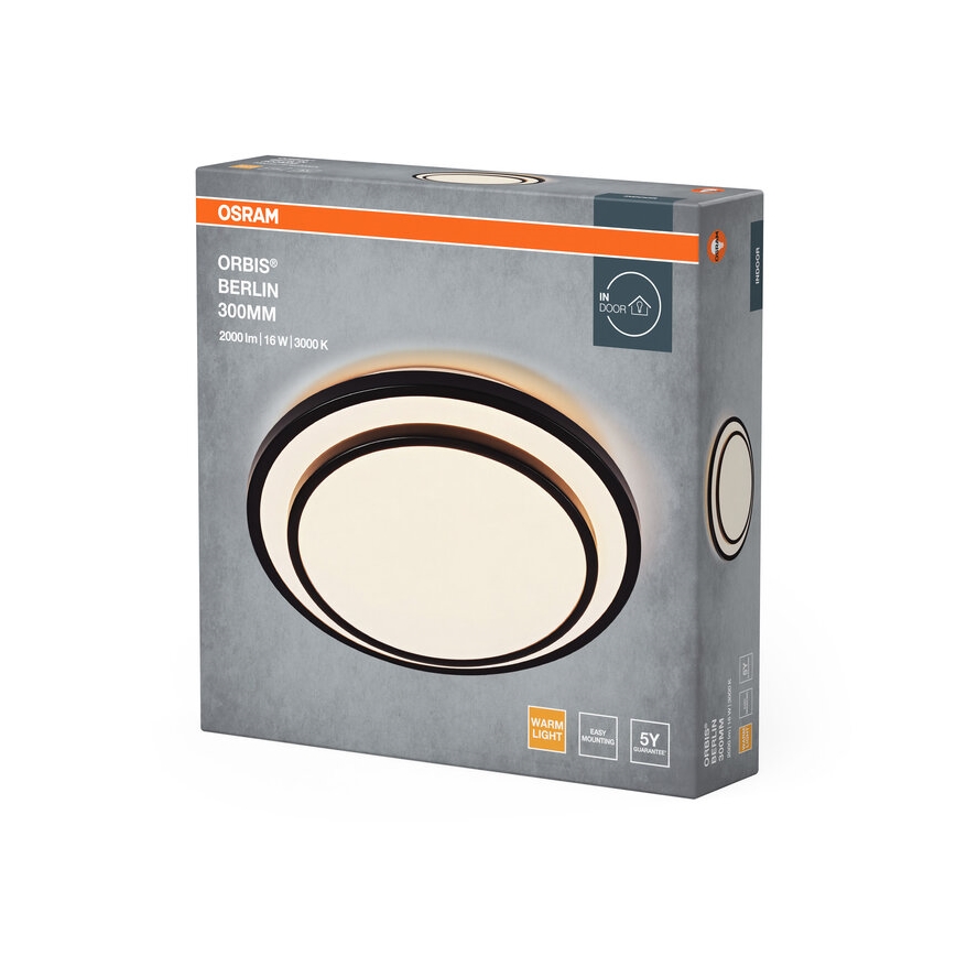Osram - Plafonnier LED ORBIS BERLIN LED/16W/230V Ø 29,3 cm noir
