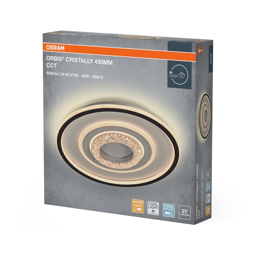 Osram - plafonnier LED ORBIS CRISTALLY LED/50W/230V 2700/4000/6000K Ø 43 cm blanc/noir