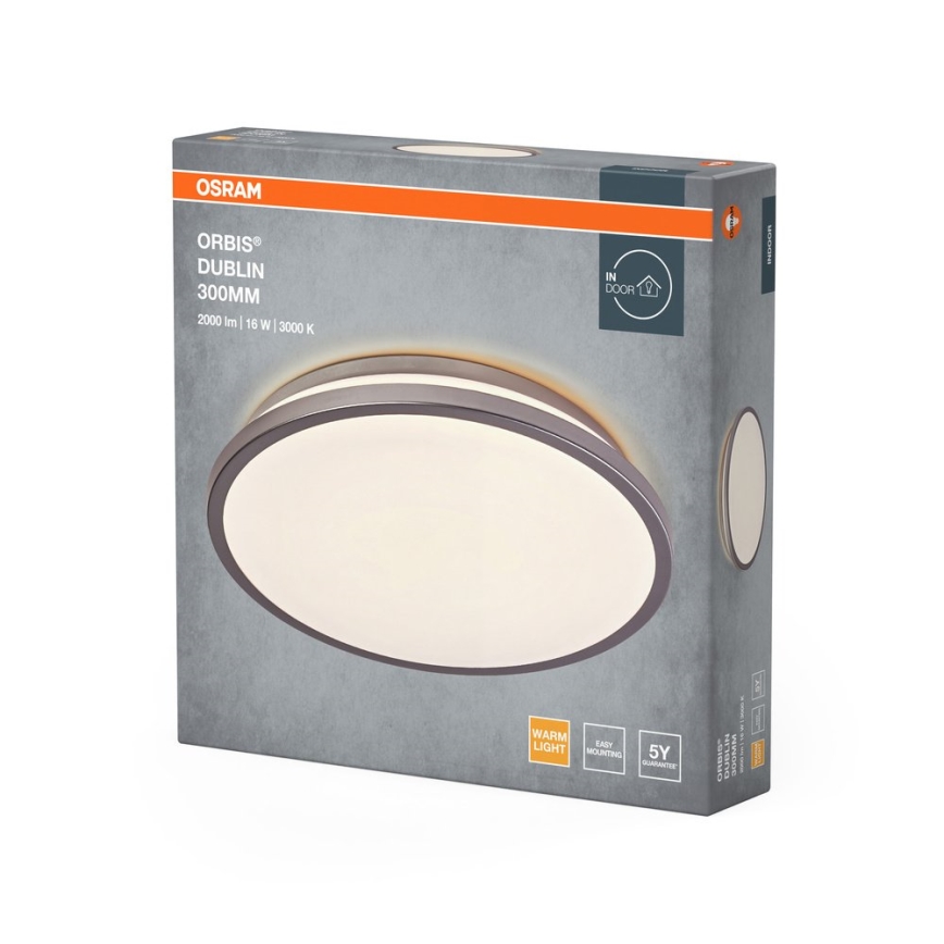Osram - Plafonnier LED ORBIS DUBLIN LED/16W/230V Ø 30 cm argenté